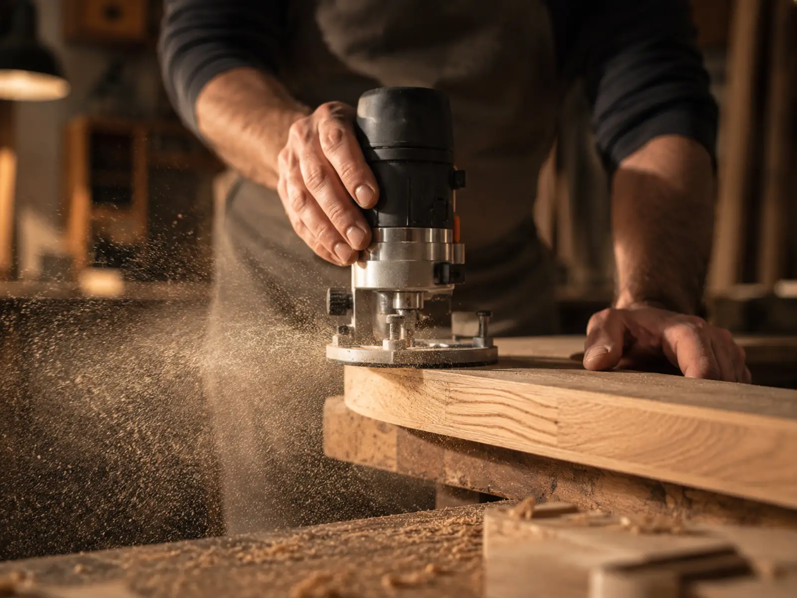Lior at work in the workshop